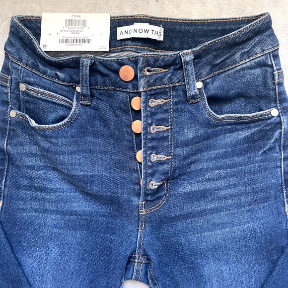 NWT And Now This Hight waist Perfect Skinny Exposed Button Jeans  24 - Picture 10 of 12